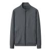 Maiyifu-GJ Men's Full Zip Running Track Jacket Loose Fit Zipper Mock Neck Sweatshirt Lightweight Workout Athletic Jackets (Dark Grey,X-Large) view 1