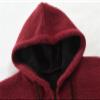 Men's Zip Up Long Cardigan Sweater Open Front Hooded Knitted Cardigans Winter Warm Longline Slim Fit Knit Coat (Red,Medium) view 3
