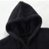 Men's Zip Up Long Cardigan Sweater Open Front Hooded Knitted Cardigans Winter Warm Longline Slim Fit Knit Coat (Black,Large) view 3