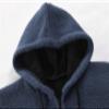Maiyifu-GJ Men's Zip Up Long Cardigan Sweater Open Front Hooded Knitted Cardigans Winter Warm Longline Slim Fit Knit Coat (Blue,Medium) view 3