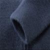 Maiyifu-GJ Men's Zip Up Long Cardigan Sweater Open Front Hooded Knitted Cardigans Winter Warm Longline Slim Fit Knit Coat (Blue,3X-Large) view 4