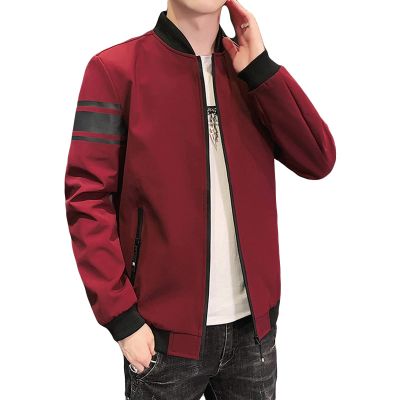 Maiyifu-GJ Men's Full Zip Bomber Jacket Casual Lightweight Active Windbreaker Spring Fall Thin Windproof Coat Outwear (Red,4X-Large)