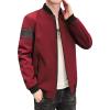 Maiyifu-GJ Men's Full Zip Bomber Jacket Casual Lightweight Active Windbreaker Spring Fall Thin Windproof Coat Outwear (Red,4X-Large) view 1