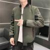 Men's Full Zip Bomber Jacket Casual Lightweight Active Windbreaker Spring Fall Thin Windproof Coat Outwear (Green,Large) view 2