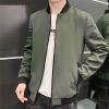 Men's Full Zip Bomber Jacket Casual Lightweight Active Windbreaker Spring Fall Thin Windproof Coat Outwear (Green,Large) view 3