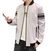 Maiyifu-GJ Men's Full Zip Bomber Jacket Casual Lightweight Active Windbreaker Spring Fall Thin Windproof Coat Outwear (Grey,3X-Large) view 1