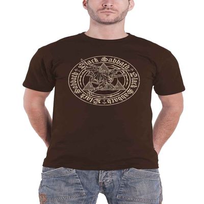 Black Sabbath 'Henry Pyramid Emblem' (Brown) T-Shirt (Large)