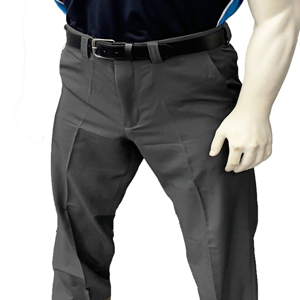 Smitty | BBS-354 | Premium 4-Way Stretch Flat Front Combo Pants w/Slash Pockets | Charcoal Grey Umpire Pant (32)