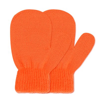 Uttpll Mittens for Toddler Soft Knitted Warm Winter Gloves Kids Fun Halloween Christmas Magic Mittens for Boys Girls Baby Supplies Orange One Size