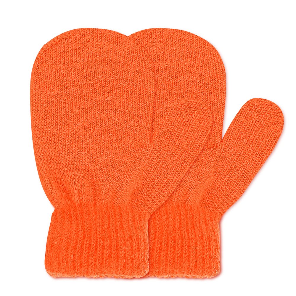 Uttpll Mittens for Toddler Soft Knitted Warm Winter Gloves Kids Fun Halloween Christmas Magic Mittens for Boys Girls Baby Supplies Orange One Size