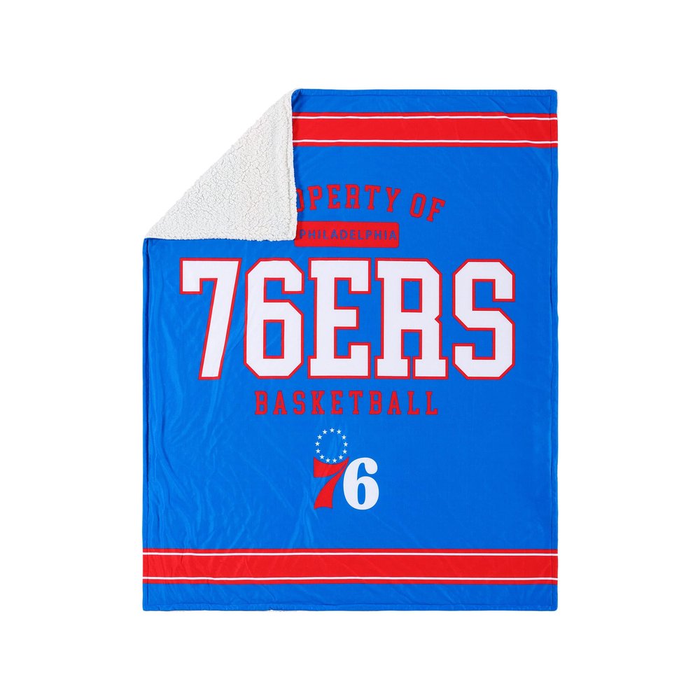 FOCO Philadelphia 76ers NBA Team Property Sherpa Plush Throw