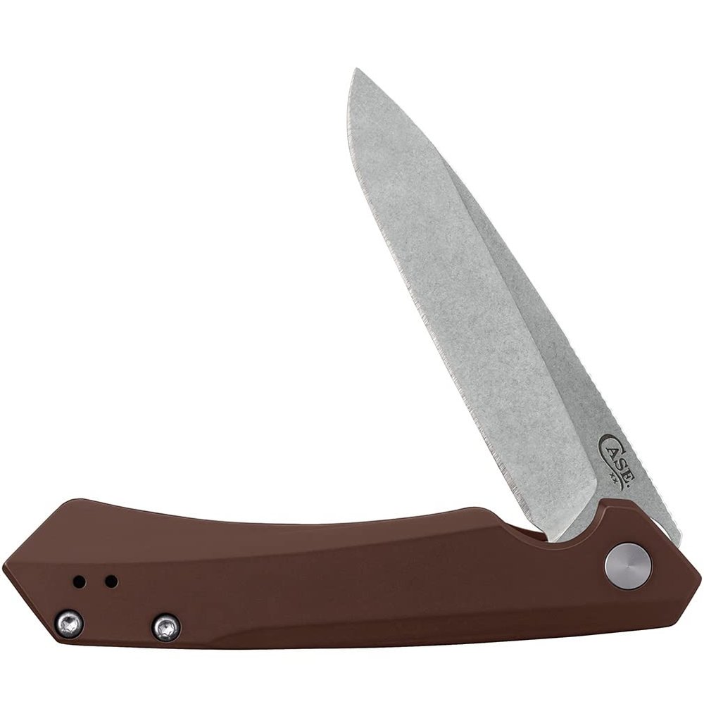 Case XX WR Pocket Knife Kinzua EDC, S35VN Spear Blade, Brown Anodized Aluminum Handle W/Clip #64692 (KINZUA) 4 3/4" Inches Closed