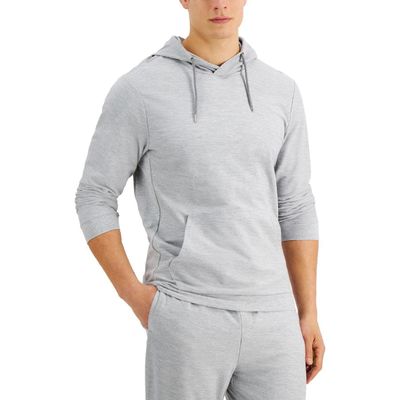 Alfani Mens Drawstring Heathered Hoodie Gray M