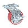 Poly Swivel With Brake 5x2 Red view 2