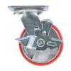 Poly Swivel With Brake 5x2 Red view 3