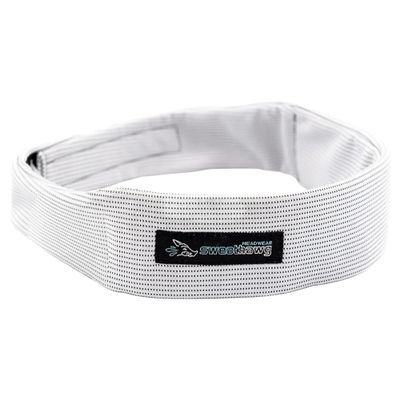 SweatHawg Double Absorbency Headband| Adjustable Sports Headband for Men & Women | Ultra-Wicking, Quick Drying and Cooling/Lightweight Sweat Control | Ideal for Work, Workouts, and Sports | White