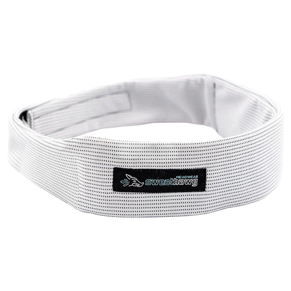 SweatHawg Double Absorbency Headband| Adjustable Sports Headband for Men & Women | Ultra-Wicking, Quick Drying and Cooling/Lightweight Sweat Control | Ideal for Work, Workouts, and Sports | White