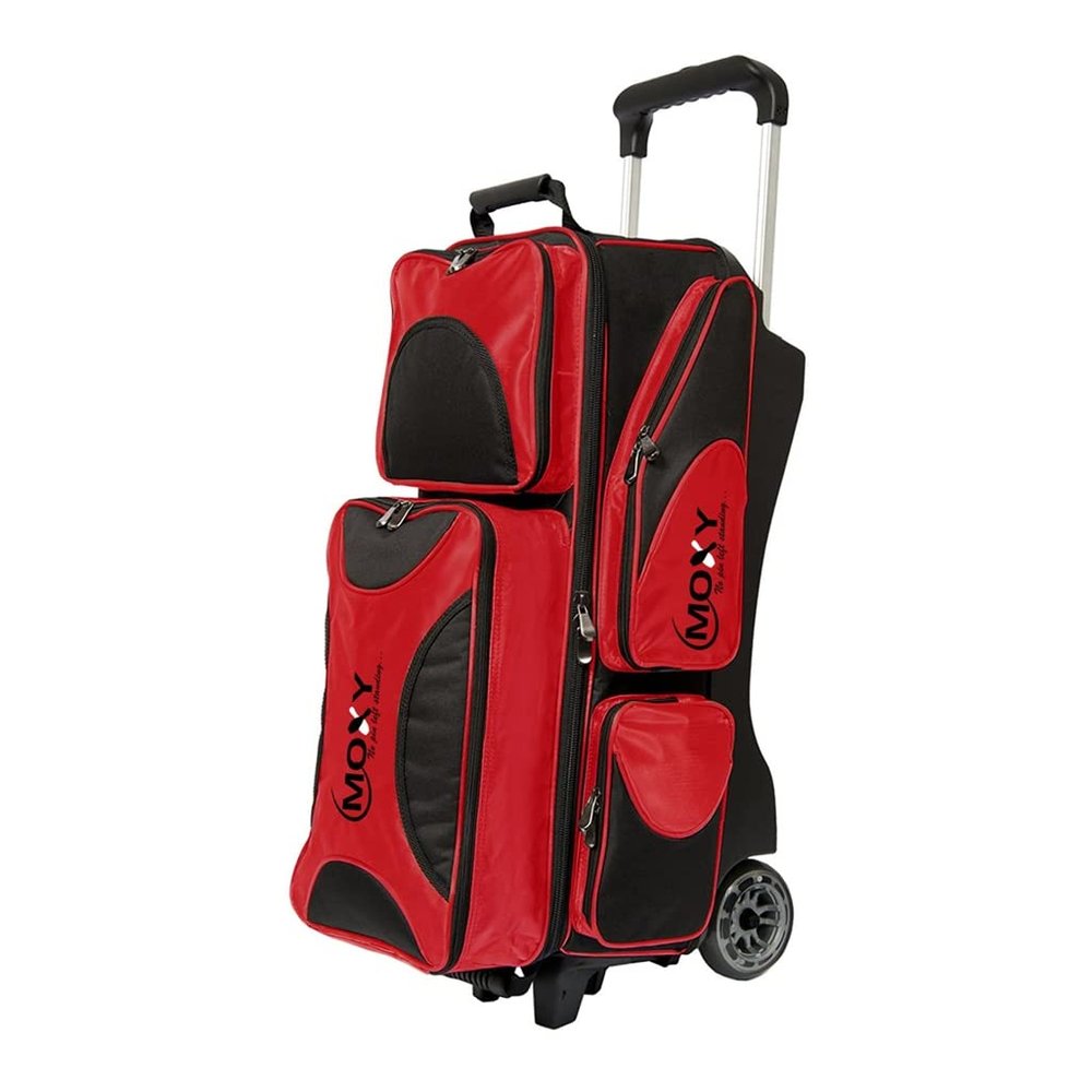 Bowlerstore Products Moxy Deluxe Triple Roller Bowling Bag - Red/Black