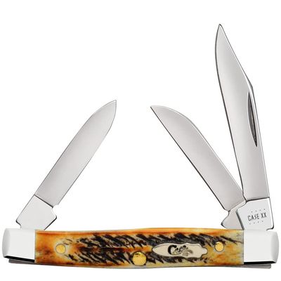 Case XX WR Pocket Knife Small Stockman 6.5 Bonestag Item #22309 (6.5333 SS) 2 5/8 inches Closed, Made In USA