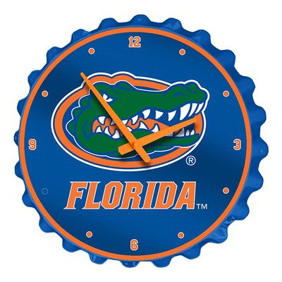 The Fan-Brand NCAA Florida Gators - Bottle Cap Wall Clock - Sports Team Bar Sign Dcor - Home, Dorm, Garage, Office, Fan Cave