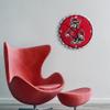 The Fan-Brand NCAA NC State Wolfpack: Mascot - Bottle Cap Wall Clock - Sports Team Bar Sign Dcor - Home, Dorm, Garage, Office, Fan Cave view 3