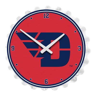 The Fan-Brand NCAA Dayton Flyers: Flying D: Red - Bottle Cap Wall Clock - Sports Team Bar Sign Dcor - Home, Dorm, Garage, Office, Fan Cave