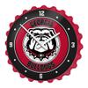 The Fan-Brand NCAA Georgia Bulldogs: UGA: Red - Bottle Cap Wall Clock - Sports Team Bar Sign Dcor - Home, Dorm, Garage, Office, Fan Cave view 1