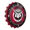 The Fan-Brand NCAA Georgia Bulldogs: UGA: Red - Bottle Cap Wall Clock - Sports Team Bar Sign Dcor - Home, Dorm, Garage, Office, Fan Cave view 2