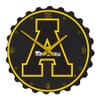 The Fan-Brand NCAA Appalachian State Mountaineers: Black - Bottle Cap Wall Clock - Sports Team Bar Sign Dcor - Home, Dorm, Garage, Office, Fan Cave view 1