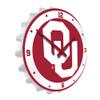 The Fan-Brand NCAA Oklahoma Sooners: OU - Bottle Cap Wall Clock - Sports Team Bar Sign Dcor - Home, Dorm, Garage, Office, Fan Cave view 2