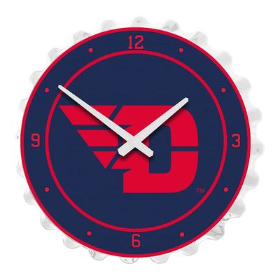The Fan-Brand NCAA Dayton Flyers: Flying D: Navy - Bottle Cap Wall Clock - Sports Team Bar Sign Dcor - Home, Dorm, Garage, Office, Fan Cave