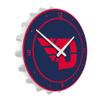 The Fan-Brand NCAA Dayton Flyers: Flying D: Navy - Bottle Cap Wall Clock - Sports Team Bar Sign Dcor - Home, Dorm, Garage, Office, Fan Cave view 2