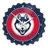 The Fan-Brand NCAA UConn Huskies: Red - Bottle Cap Wall Clock - Sports Team Bar Sign Dcor - Home, Dorm, Garage, Office, Fan Cave view 1