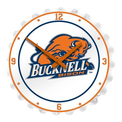 The Fan-Brand NCAA Bucknell Bisons - Bottle Cap Wall Clock - Sports Team Bar Sign Dcor - Home, Dorm, Garage, Office, Fan Cave