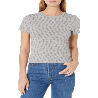 Levi's Women's Graphic Rickie Tee, (New) Minimal Sport Wave AOP Alloy, Large