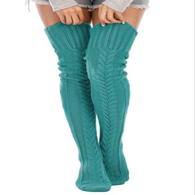 Leoparts Women's Cable Knitted Thigh High Boot Socks Extra Long Winter Stockings Over Knee Leg Warmers