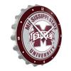 The Fan-Brand NCAA Mississippi State Bulldogs: Gray - Bottle Cap Wall Clock - Sports Team Bar Sign Dcor - Home, Dorm, Garage, Office, Fan Cave view 2