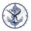 The Fan-Brand NCAA Navy Midshipmen: Anchor: White - Bottle Cap Wall Clock - Sports Team Bar Sign Dcor - Home, Dorm, Garage, Office, Fan Cave view 1