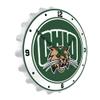 The Fan-Brand NCAA Ohio Bobcats: White - Bottle Cap Wall Clock - Sports Team Bar Sign Dcor - Home, Dorm, Garage, Office, Fan Cave view 2