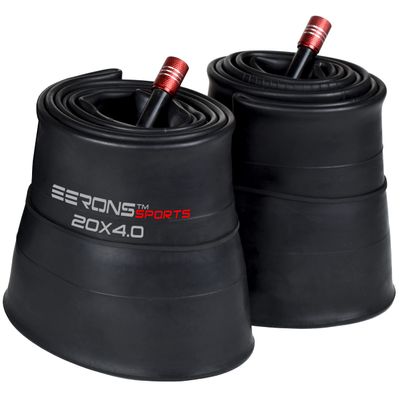 20x4 Inner Tube for Fat Tire Bicycles - Schrader Valve, Fits 20x3-20x4.5 Tires, Butyl Rubber & Metal Valve Cap Included - 2 Pack