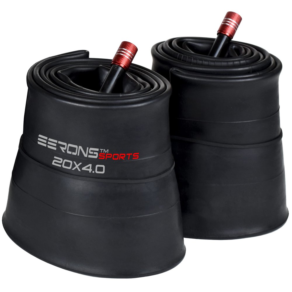 20x4 Inner Tube for Fat Tire Bicycles - Schrader Valve, Fits 20x3-20x4.5 Tires, Butyl Rubber & Metal Valve Cap Included - 2 Pack