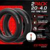 20x4 Inner Tube for Fat Tire Bicycles - Schrader Valve, Fits 20x3-20x4.5 Tires, Butyl Rubber & Metal Valve Cap Included - 2 Pack view 3