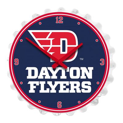 The Fan-Brand NCAA Dayton Flyers: Flyers - Bottle Cap Wall Clock - Sports Team Bar Sign Dcor - Home, Dorm, Garage, Office, Fan Cave