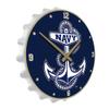 The Fan-Brand NCAA Navy Midshipmen: Anchor: Navy - Bottle Cap Wall Clock - Sports Team Bar Sign Dcor - Home, Dorm, Garage, Office, Fan Cave view 2