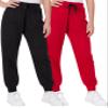Sweet Hearts Girls Sweatpants - 2 Pack Soft Fleece Athletic Performance Jogger Girls Pants: Made in USA (Sizes 5-18), Size 10-12, Black/Red view 1