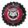 The Fan-Brand NCAA Georgia Bulldogs: UGA: Black - Bottle Cap Wall Clock - Sports Team Bar Sign Dcor - Home, Dorm, Garage, Office, Fan Cave view 1