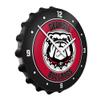 The Fan-Brand NCAA Georgia Bulldogs: UGA: Black - Bottle Cap Wall Clock - Sports Team Bar Sign Dcor - Home, Dorm, Garage, Office, Fan Cave view 2