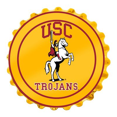 The Fan-Brand NCAA USC Trojans: Trojan - Bottle Cap Wall Sign - Football, Basketball & Baseball Wall Decor - College Sports Dcor for Home, Office, Game Room, Fan Cave & Garage - USA Made
