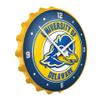 The Fan-Brand NCAA Delaware Blue Hens: Yellow - Bottle Cap Wall Clock - Sports Team Bar Sign Dcor - Home, Dorm, Garage, Office, Fan Cave view 2