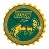 The Fan-Brand NCAA North Dakota State Bison: Charging, Green - Bottle Cap Wall Clock - Sports Team Bar Sign Dcor - Home, Dorm, Garage, Office, Fan Cave view 1